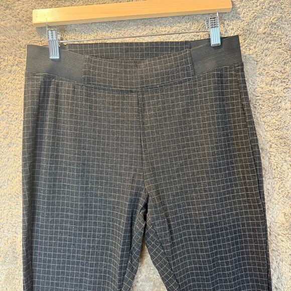 Baccini Grey Windowpane Plaid Check Grid Pull-On Pants Leggings PL Petite L LP - Picture 4 of 8